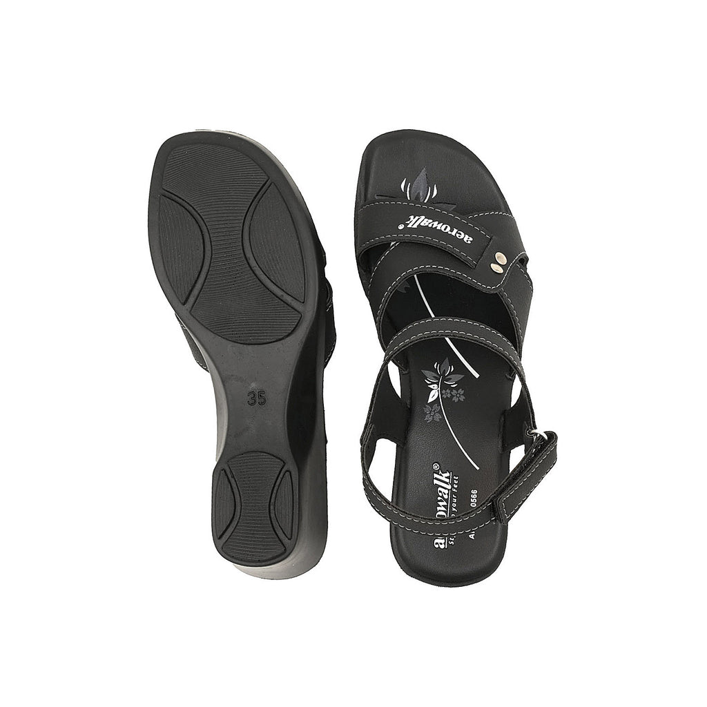 Aerowalk Women Sandals #0566 - BLACK