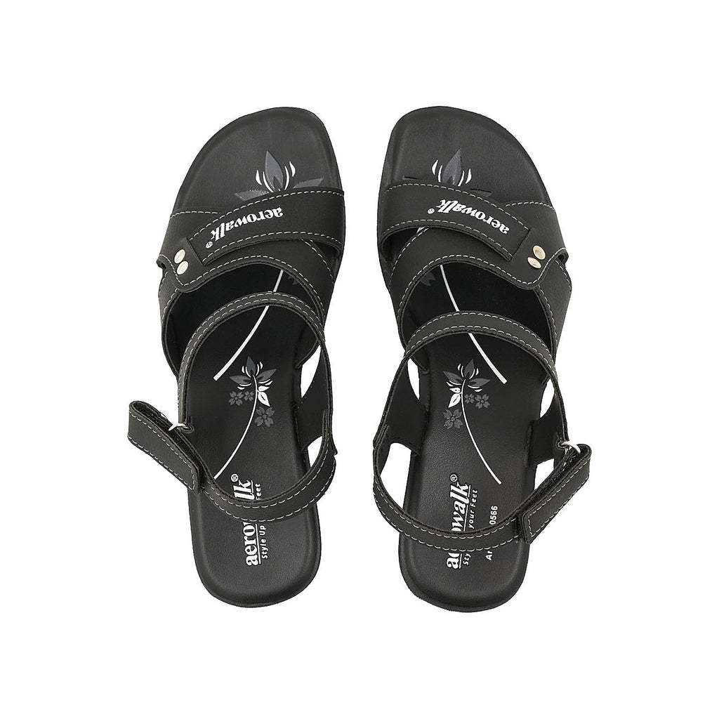 Aerowalk Women Sandals #0566 - BLACK