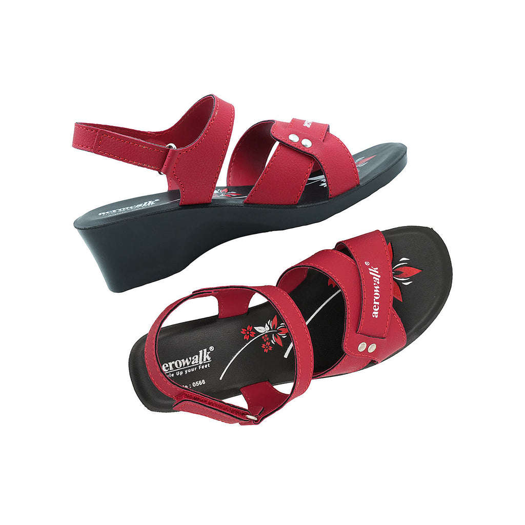 Aerowalk Women Sandals #0566 - RED