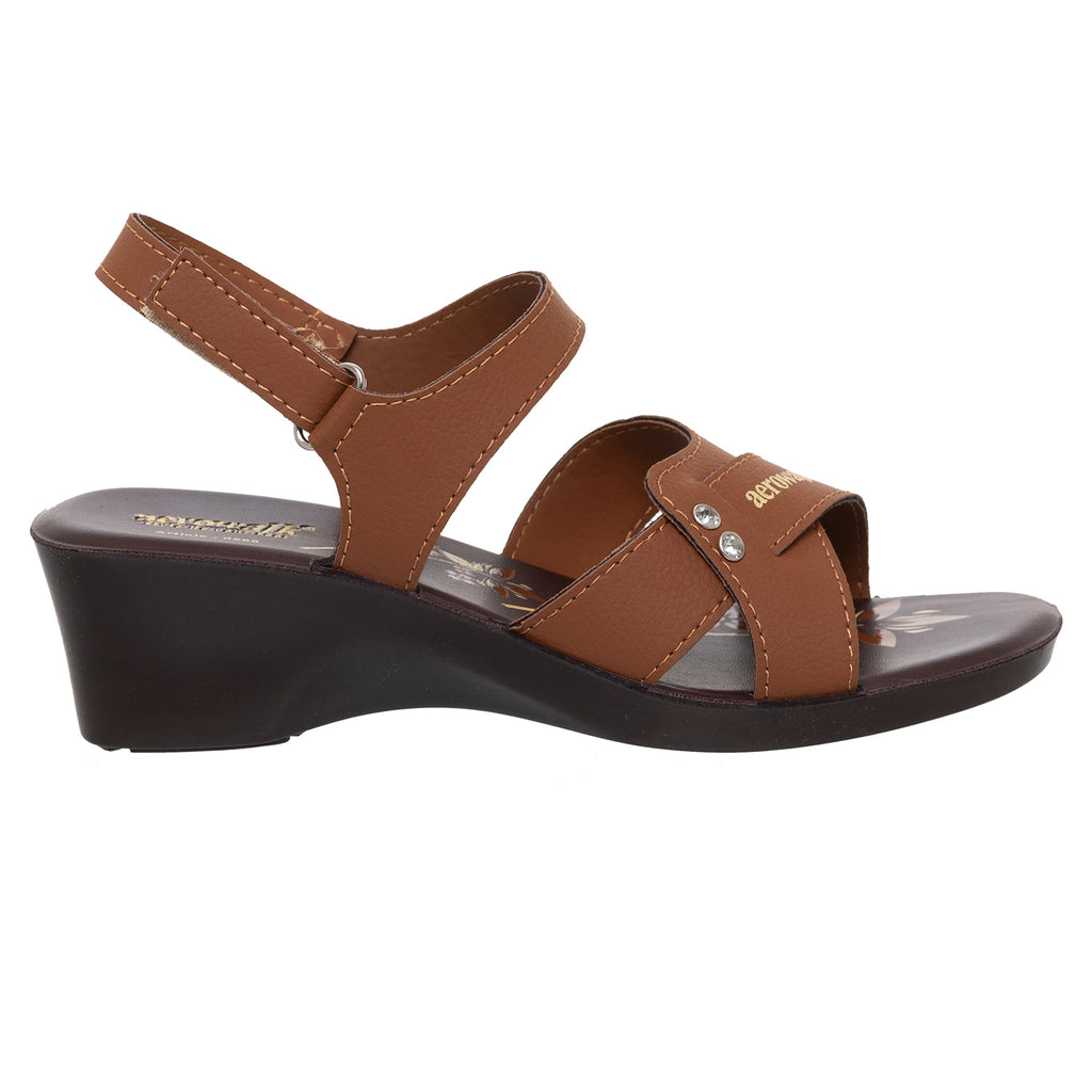 Aerowalk Women Tan High Heel Sandal with Back Closure (0566_TAN)
