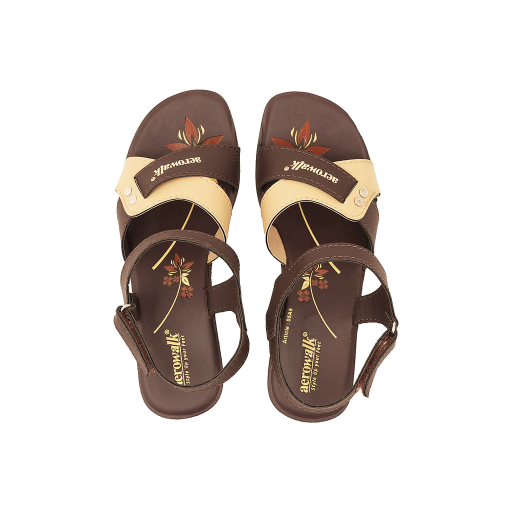 Aerowalk Women Sandals #05A5 - BROWN & BEIGE