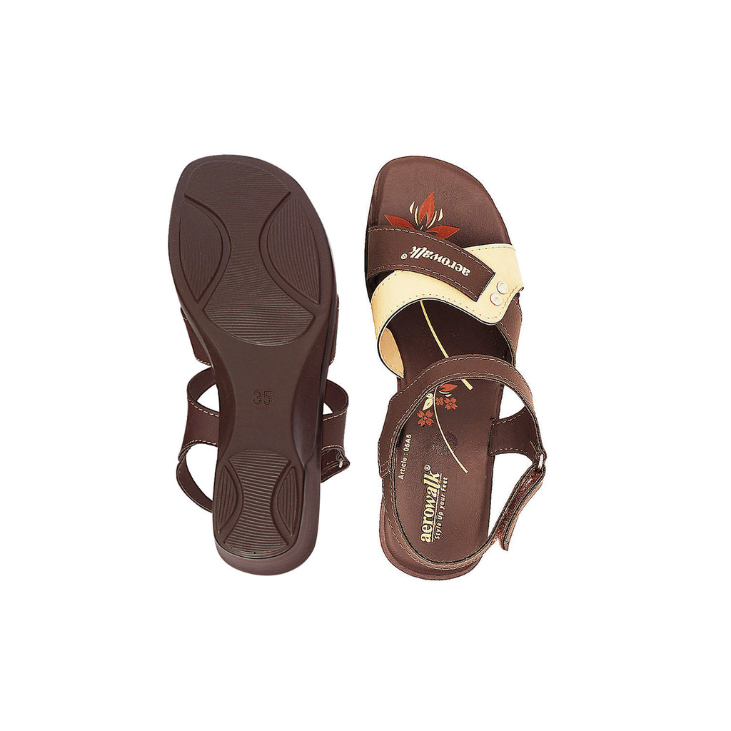 Aerowalk Women Sandals #05A5 - BROWN & BEIGE