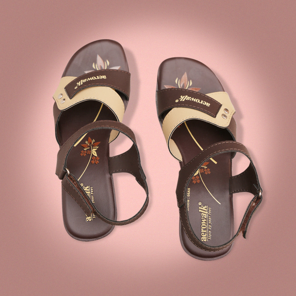 Aerowalk Women Sandals #05A5 - BROWN & BEIGE