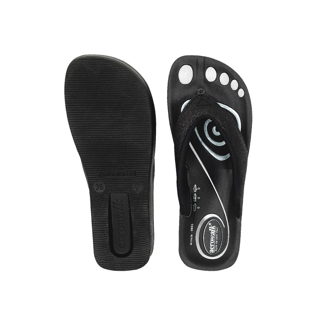 Aerowalk Women Slipper #0803 - BLACK