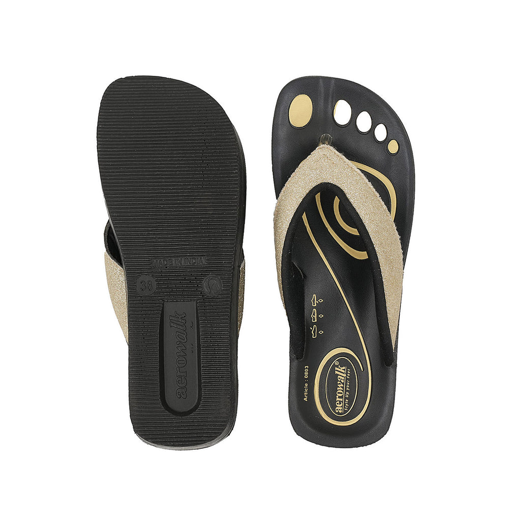 Aerowalk Women Slipper #0803 - GOLD