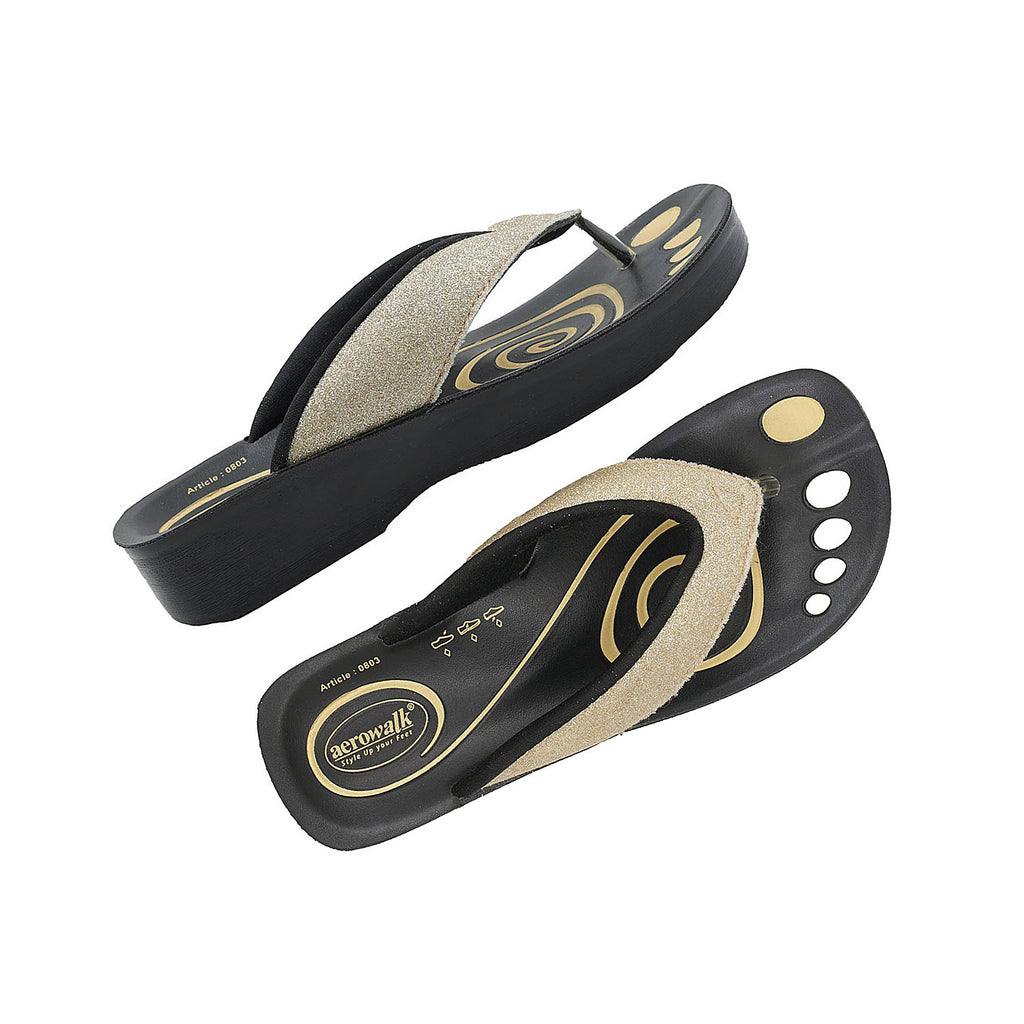 Aerowalk Women Slipper #0803 - GOLD