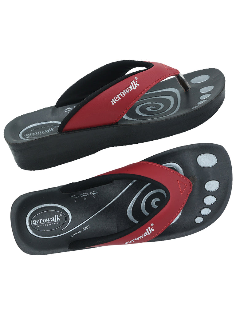 Aerowalk Women Slipper #0807 - RED