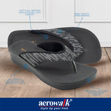 Aerowalk Women Black V-Shape Sandal with Polka Dotted Upper (0823_BLACK)