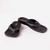 Aerowalk Women Black V-Shape Sandal with Polka Dotted Upper (0823_BLACK)