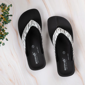 Aerowalk Women White V-Shape Sandal with Polka Dotted Upper (0823_WHITE)