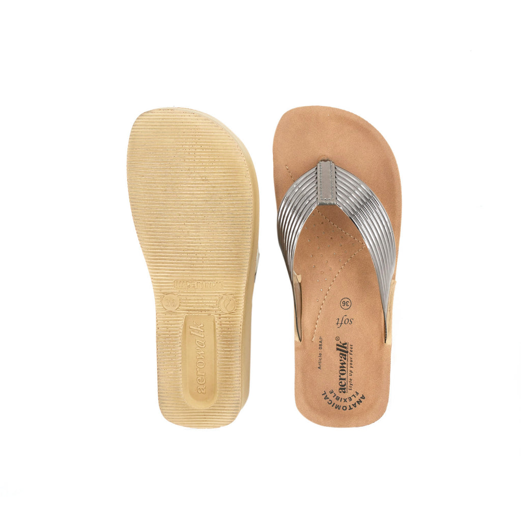 Aerowalk Women Slipper #08AP - GUN METAL