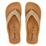 Aerowalk Women Antique Gold Slip-On Sandal with Checkered Upper (08FK_A.GOLD)