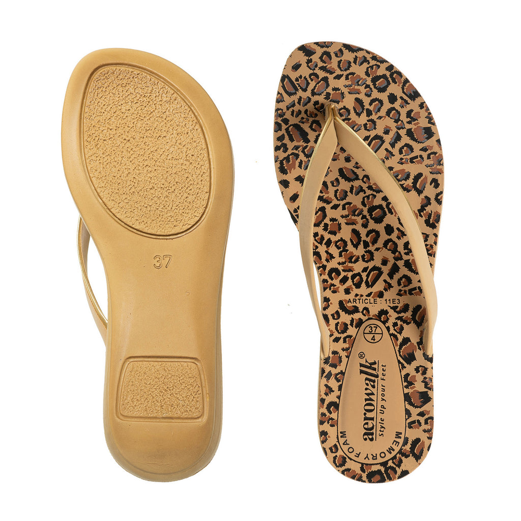 Aerowalk Women Pale Yellow Printed Slipper (11E3_PALE YELLOW)