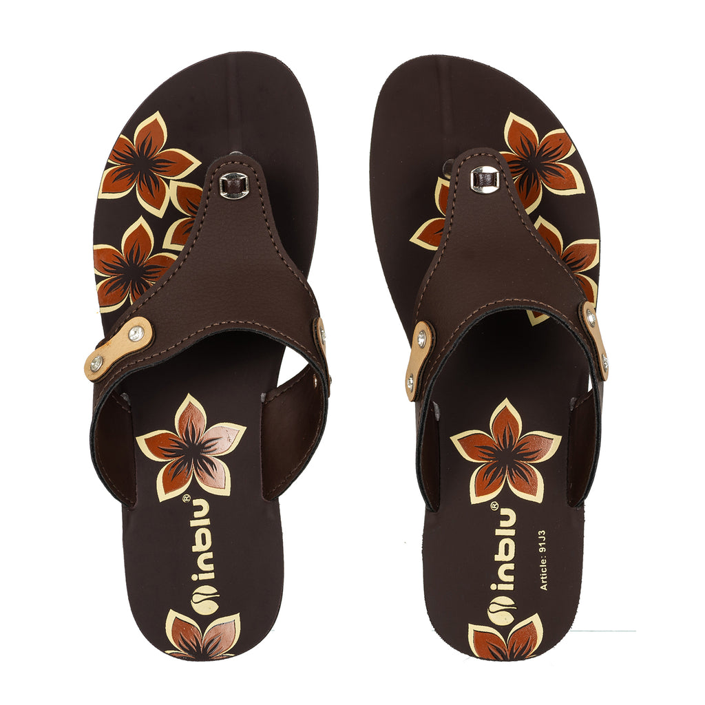 Inblu Women Slipper #91J3 - BROWN & BEIGE