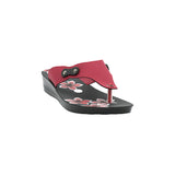 Inblu Women Slipper #91J3 - RED & BLACK