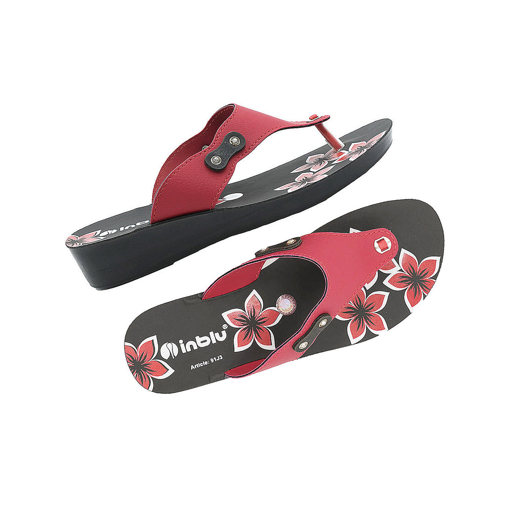 Inblu Women Slipper #91J3 - RED & BLACK