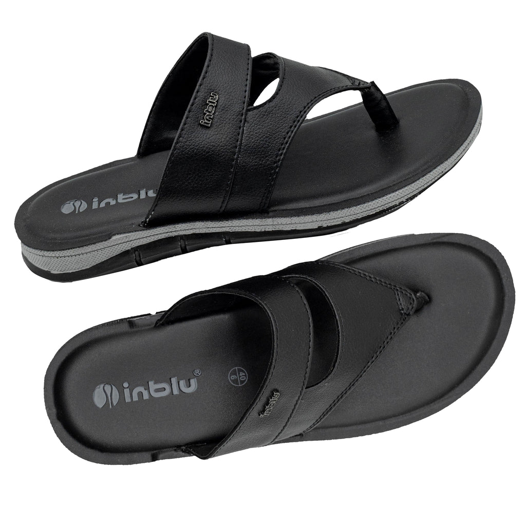 Inblu Men Black V-Shape Sandal (9741_BLACK)