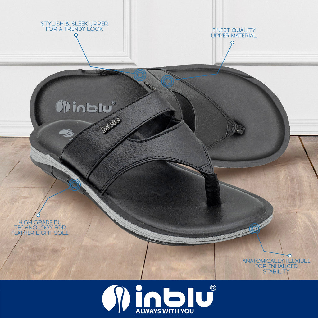 Inblu Men Black V-Shape Sandal (9741_BLACK)