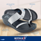 Aerowalk Women Gun Metal Toe Ring Sandal with Textured Upper (AT03_G.METAL)