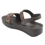 Aerowalk Women Brown Slip-on Sandal with Stylish & Sequined Upper (AT07_BROWN)