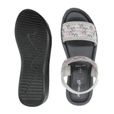Aerowalk Women Grey Slip-on Sandal with Stylish & Sequined Upper (AT07_GREY)