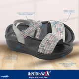 Aerowalk Women Grey Slip-on Sandal with Stylish & Sequined Upper (AT07_GREY)