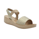 Aerowalk Women Light Gold Sandal with Textured Upper with Back Strap (AT12_LT.GOLD)