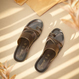 Aerowalk Women Brown Toe Ring  Sandal with Slip-on Closure (AT16_BROWN)