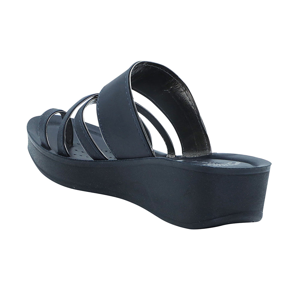 AEROWALK WOMEN NAVY BLUE TOE RING SANDAL WITH SLIP-ON CLOSURE (AT16_N.BLUE)