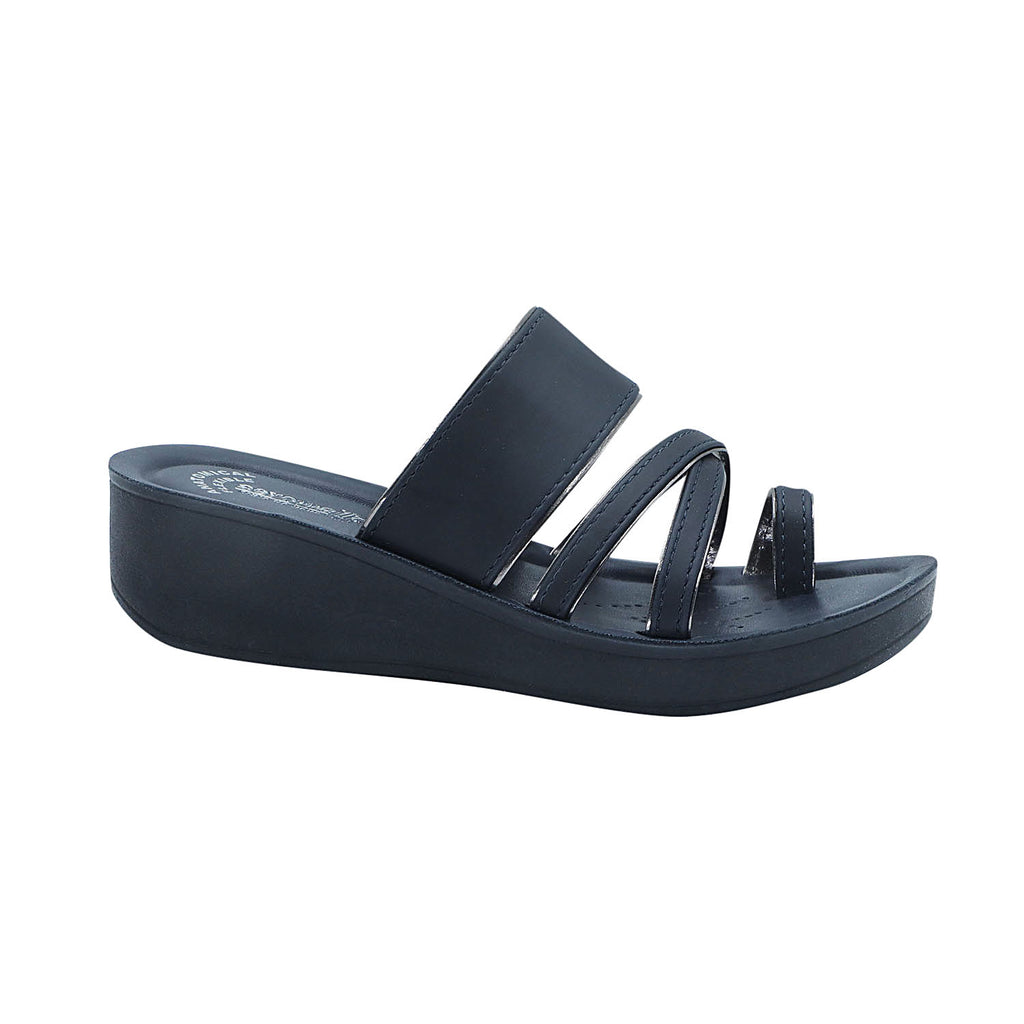 AEROWALK WOMEN NAVY BLUE TOE RING SANDAL WITH SLIP-ON CLOSURE (AT16_N.BLUE)