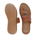 Aerowalk Women Tan Toe Ring  Sandal with Slip-on Closure (AT16_TAN)