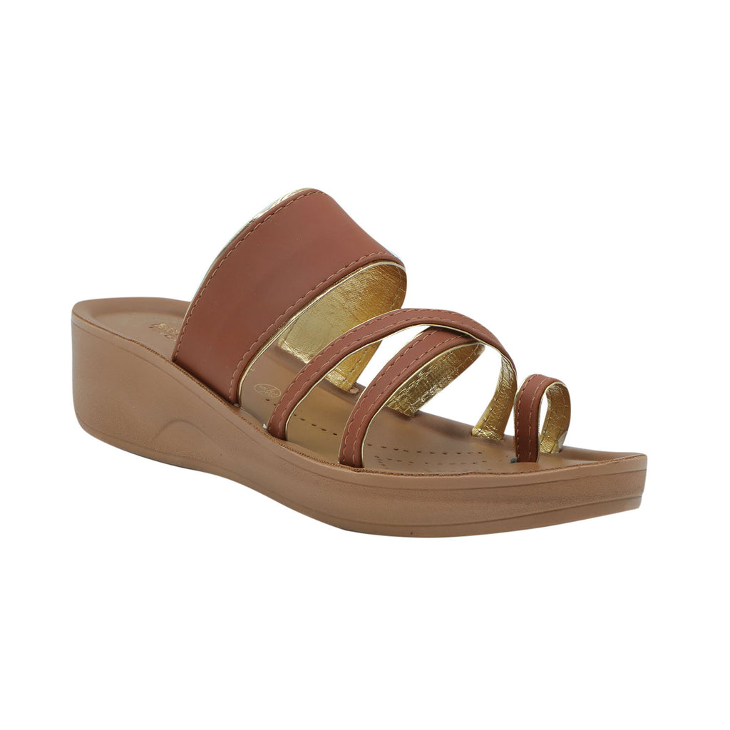 Aerowalk Women Tan Toe Ring  Sandal with Slip-on Closure (AT16_TAN)
