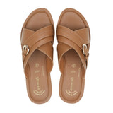 Aerowalk Women Tan Open Toe Sandal with Buckle Styling Upper (AT19_TAN)