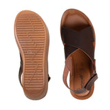 Aerowalk Women Brown Wedges Sandal with Velcro Closure (AT34_BROWN)