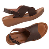 Aerowalk Women Brown Wedges Sandal with Velcro Closure (AT34_BROWN)