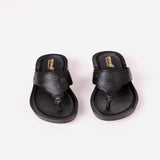 Aerowalk Women Black V-Shape Sandal with Laser Cut Upper (AT40_BLACK)