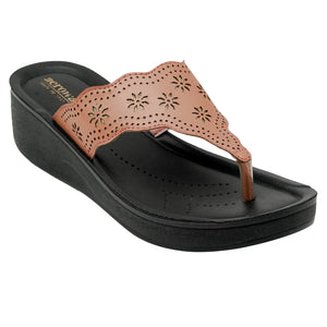 Aerowalk Women Pink V-Shape Sandal with Laser Cut Upper (AT40_PINK)