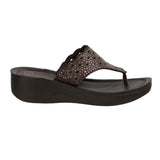Aerowalk Women Brown Slip-on Sandal with Laser-cut Upper (AT68_BROWN)