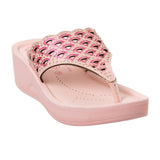 Aerowalk Women Nude Pink Slip-on Sandal with Laser-cut Upper (AT68_NUDE PINK)