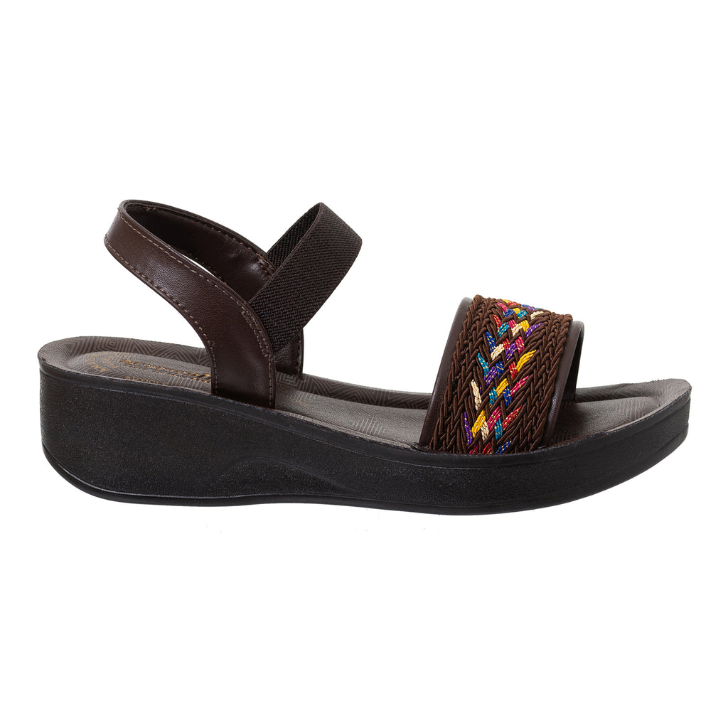 Aerowalk Women Brown Wedges Sandal (AT84_BROWN)