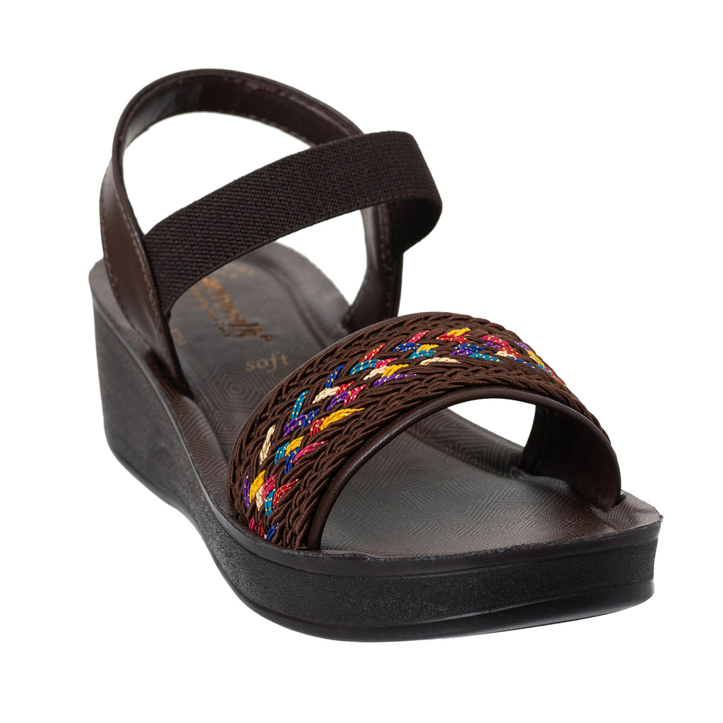 Aerowalk Women Brown Wedges Sandal (AT84_BROWN)