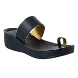 Aerowalk Women Navy Blue Toe Ring Sandal With Slip-on Closure (ATB1_N.BLUE)