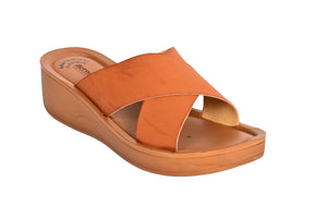 Aerowalk Women Tan Mule Open Toe Sandal (ATB2_TAN)