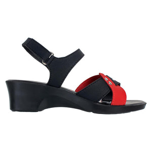 Aerowalk Women Sandals #05A5 - BLACK & RED