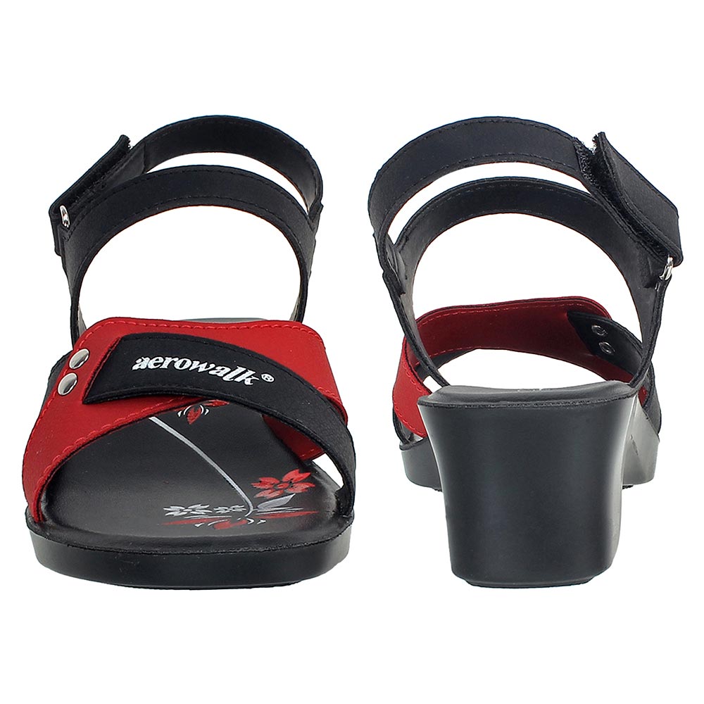 Aerowalk Women Sandals #05A5 - BLACK & RED