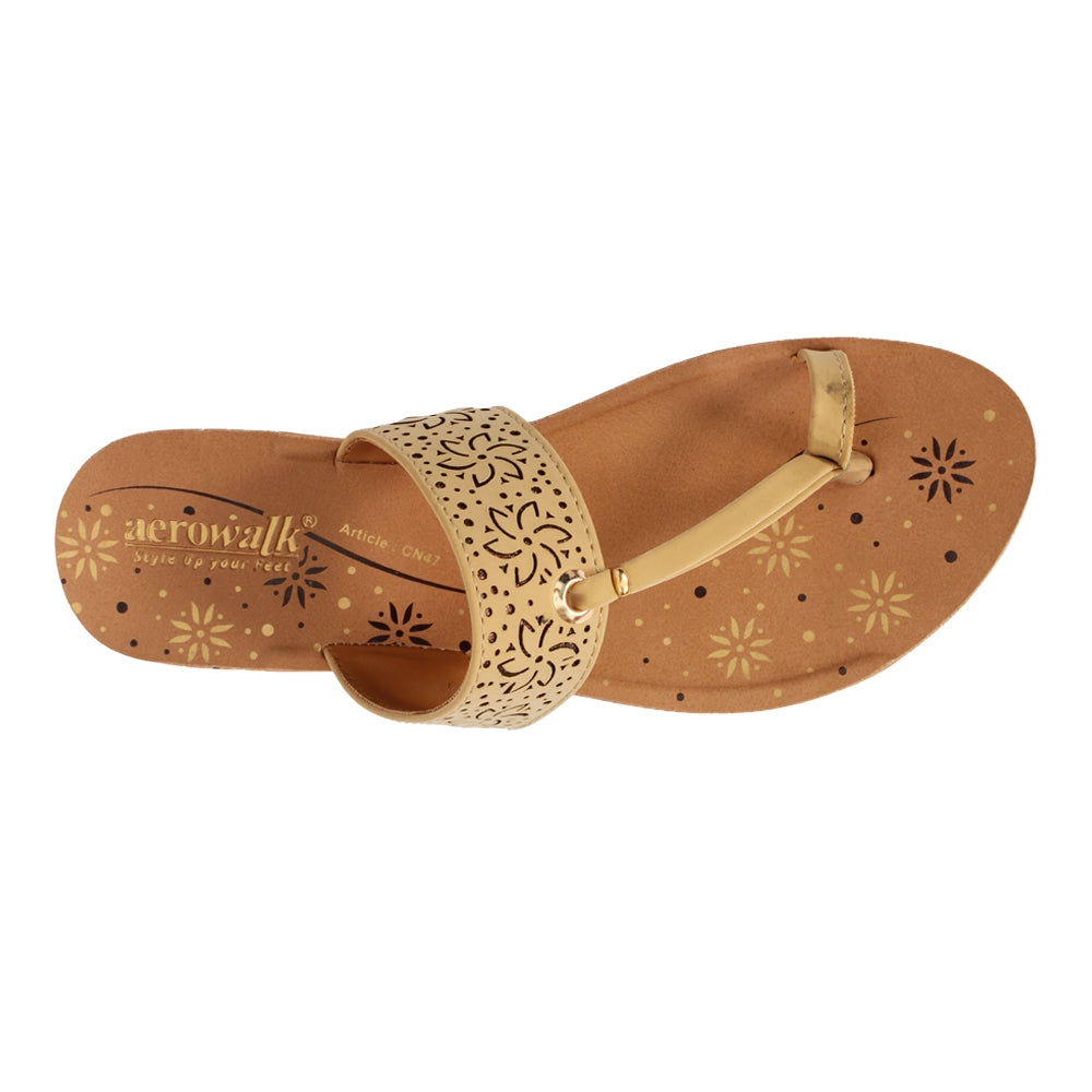 Aerowalk Women Slippers #CN47 - PALE YELLOW