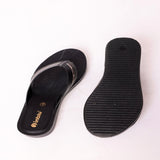 Inblu Women Black V-Style Slip-On Sandal With Colorblock Upper (BM09_BLACK)