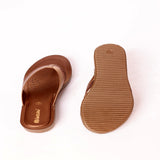 Inblu Women Copper V-Style Slip-On Sandal With Colorblock Upper (BM09_COPPER)