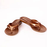 Inblu Women Copper V-Style Slip-On Sandal With Colorblock Upper (BM09_COPPER)