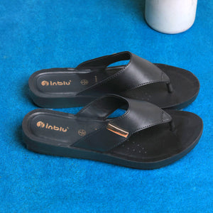 Inblu Women Black Thong Style Sandal with Slip-On Closure (BM14_BLACK)